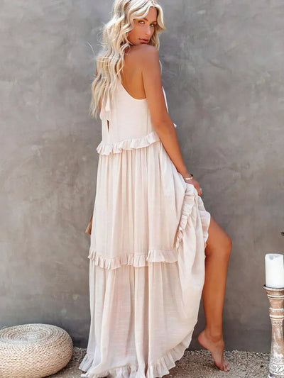 Robyn - Halter Ruffle Maxi Dress