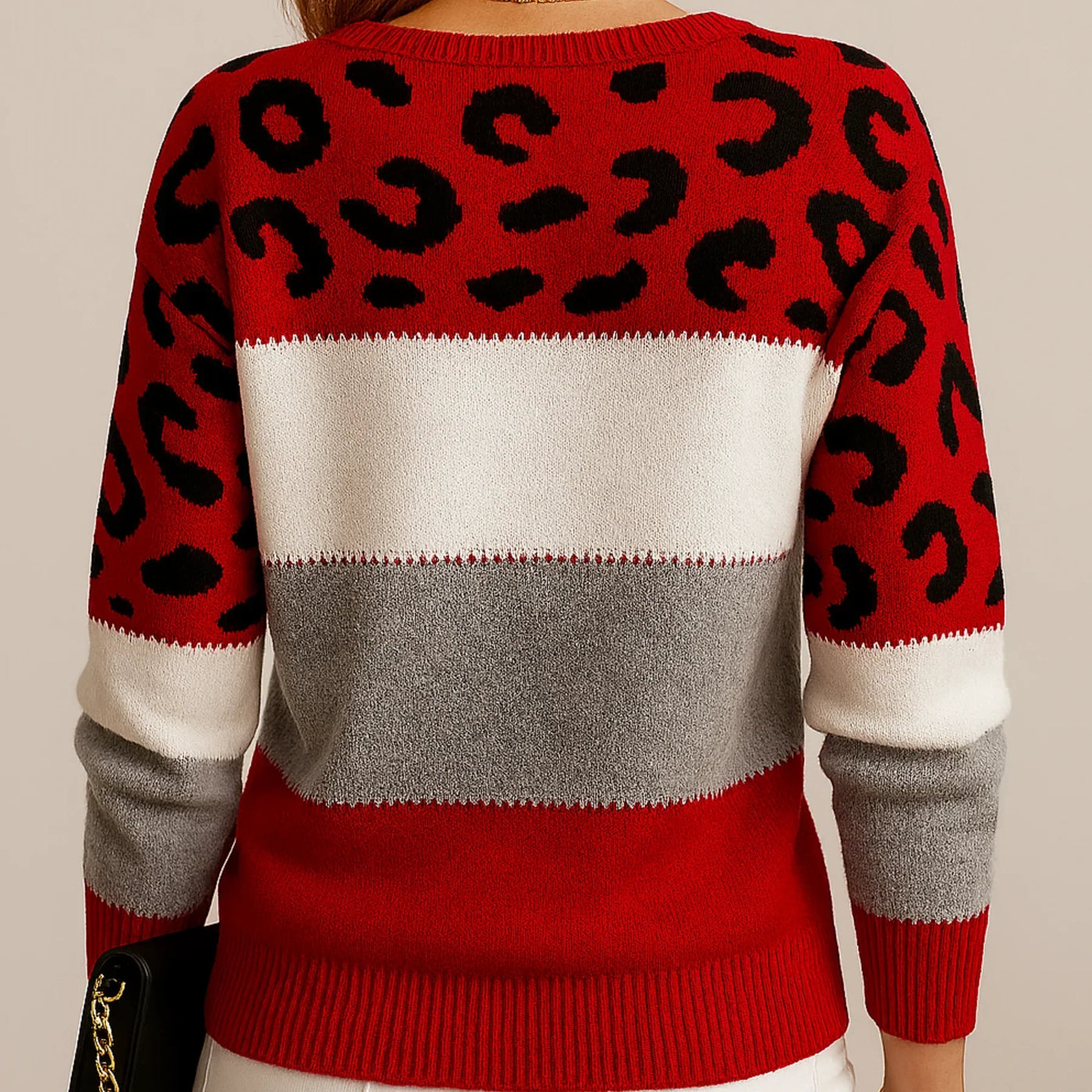 Amalia™ | Chic Leopard Patchwork Jumper
