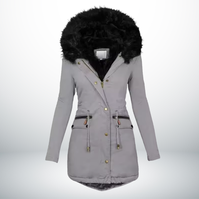 Zynro™ - Entspannte Mittellange Winterjacke mit Kapuze und Weichem Kragen