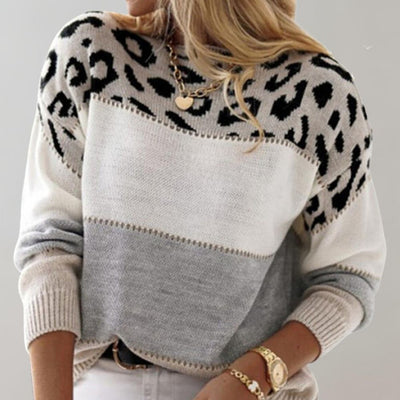 Amalia™ | Chic Leopard Patchwork Jumper