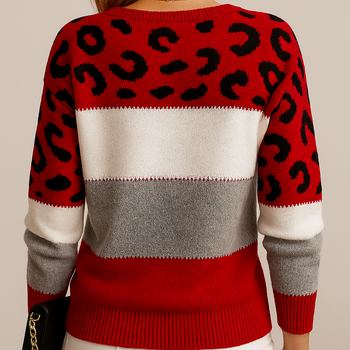 Amalia™ | Chic Leopard Patchwork Jumper