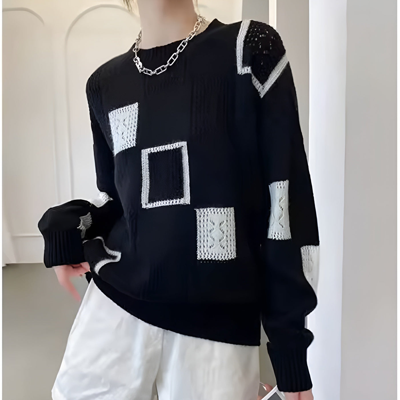 Talbot™ | Women's Geometric Knitted Sweater