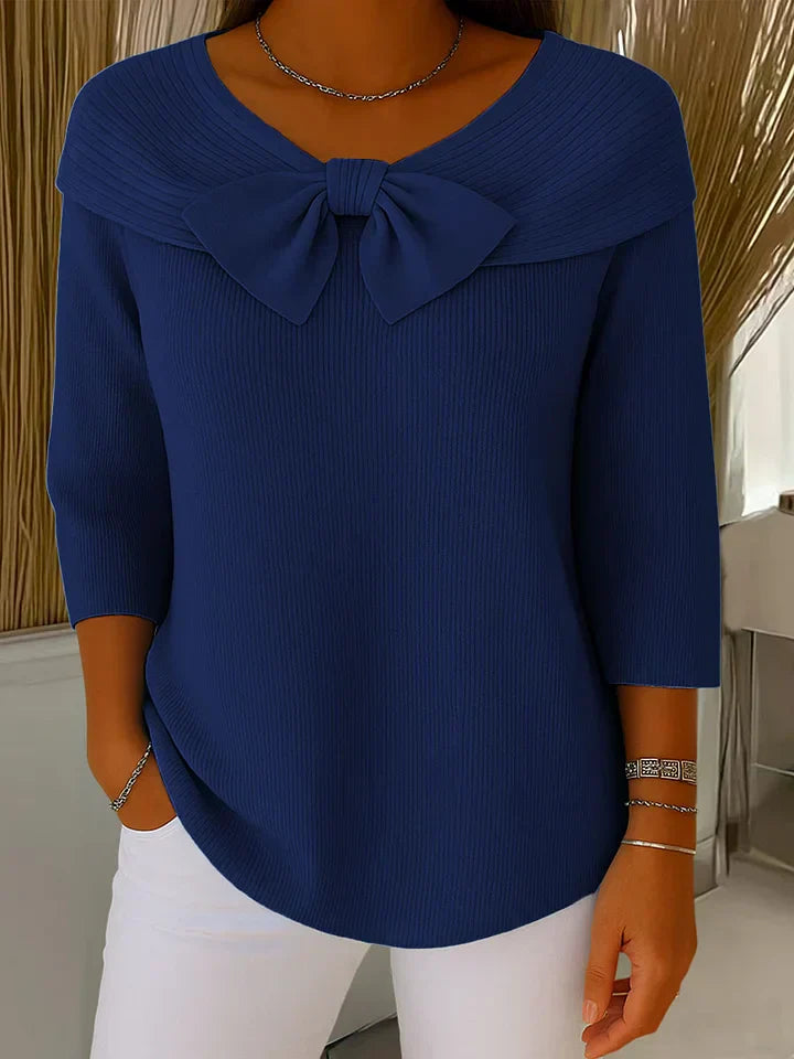 Serenna – Women’s Jumper With Bow And Round Neck