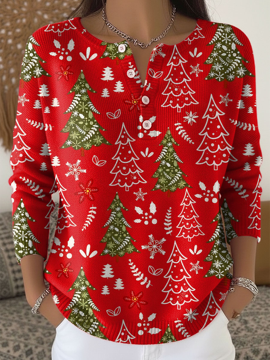 Sofie – Christmas Jumper With Buttons