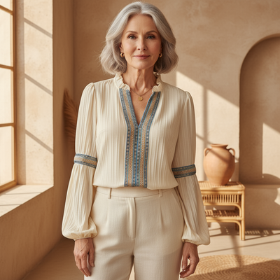 Renata - Stunning V-Neck Blouse