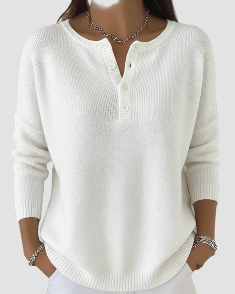 Clara | Timeless Knit Henley jumper