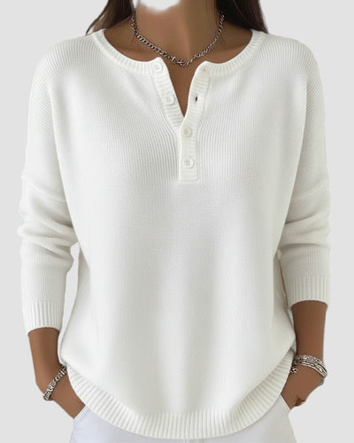 Clara | Timeless Knit Henley jumper