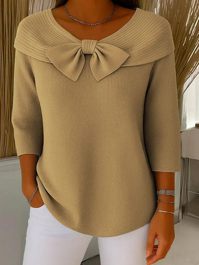Serenna – Women’s Jumper With Bow And Round Neck