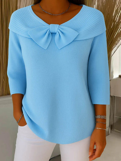 Serenna – Women’s Jumper With Bow And Round Neck